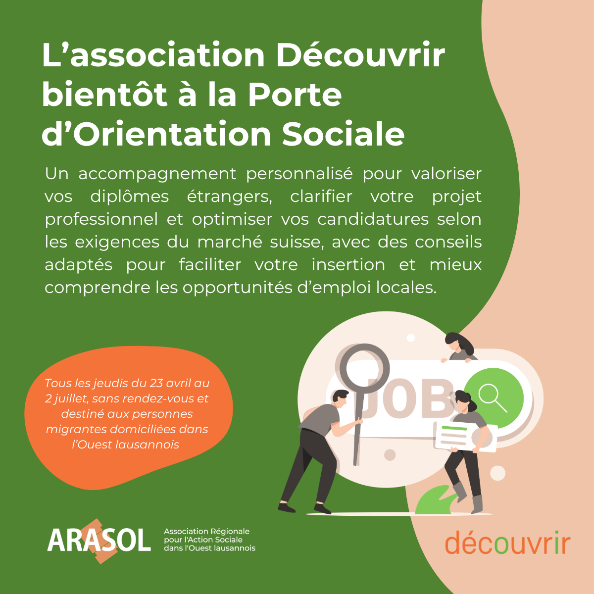 image L’association Découvrir bientôt à la Porte d’Orientation Sociale