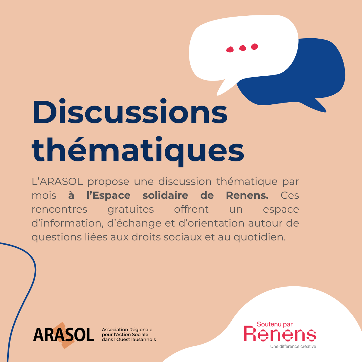 image Discussions thématiques à l'Espace solidaire de Renens